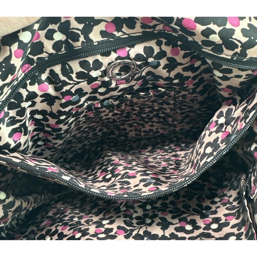 Vera Bradley Change It Up Backpack in Black Quilted Fabric Zip Closure‎